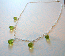 Load image into Gallery viewer, Peridot Teardrop Necklace in Sterling Silver
