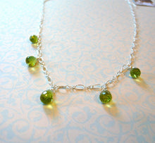 Load image into Gallery viewer, Peridot Teardrop Necklace in Sterling Silver
