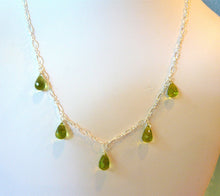 Load image into Gallery viewer, Peridot Teardrop Necklace in Sterling Silver
